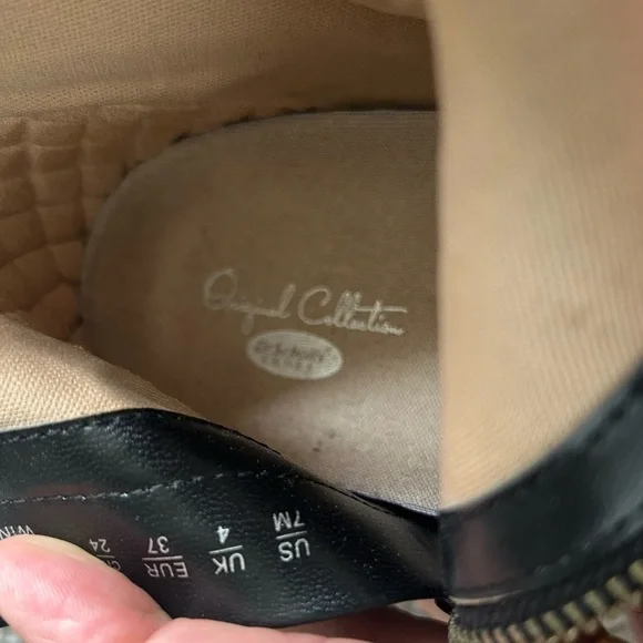 Dr. Scholl’s Original Collection Black Leather Chunky Platform Boots size 7 - Picture 5 of 7